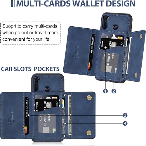 Miniatura 5 de Asuwish Funda tipo cartera para Moto G Stylus 2020 MotoG Pro con protector de pantalla de vidrio templado y soporte para tarjetas, accesorios para