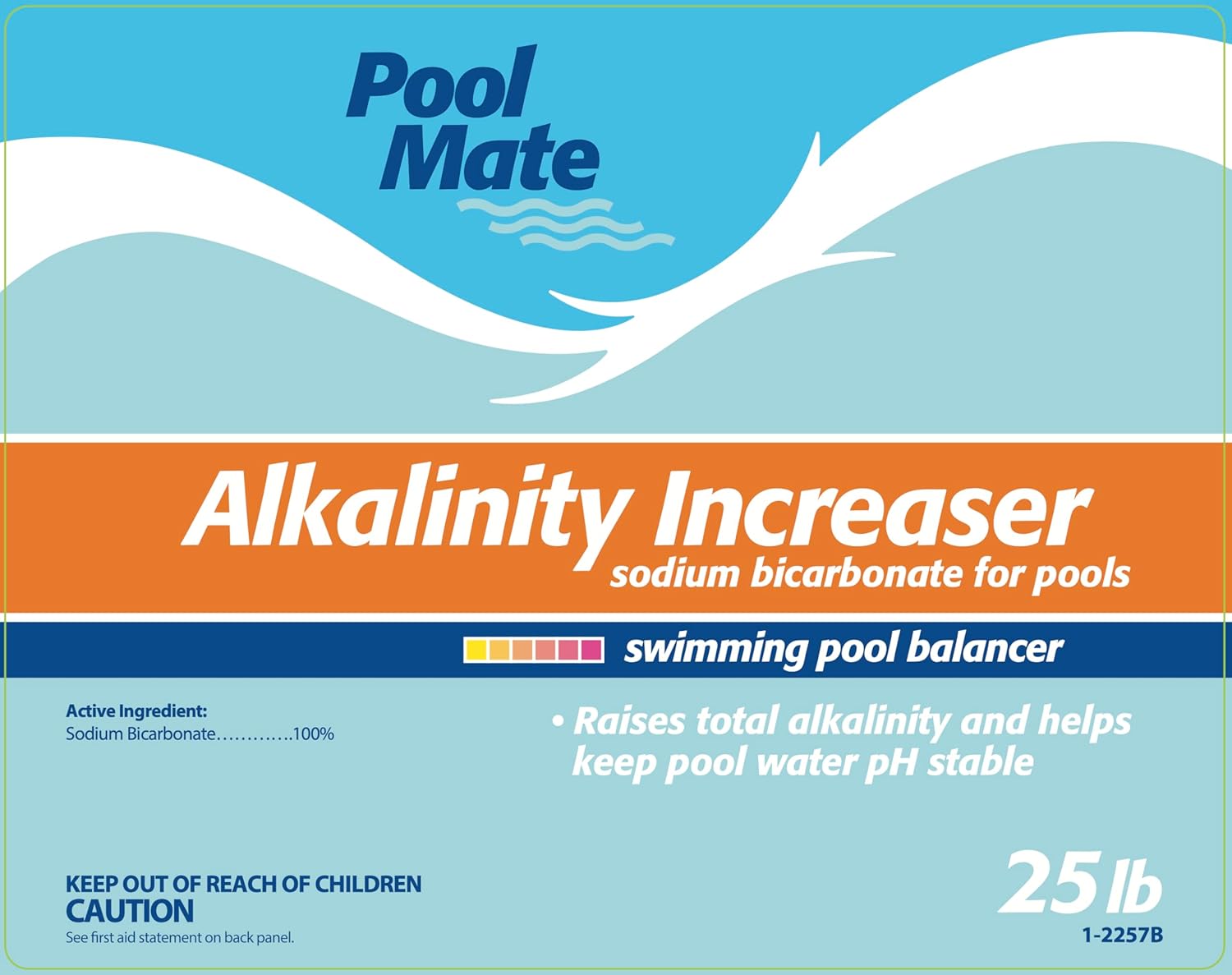 Pool Mate 25-Pounds Premium Alkalinity Increaser for Swimming Pools, 100% Sodium Bicarbonate, Made in USA