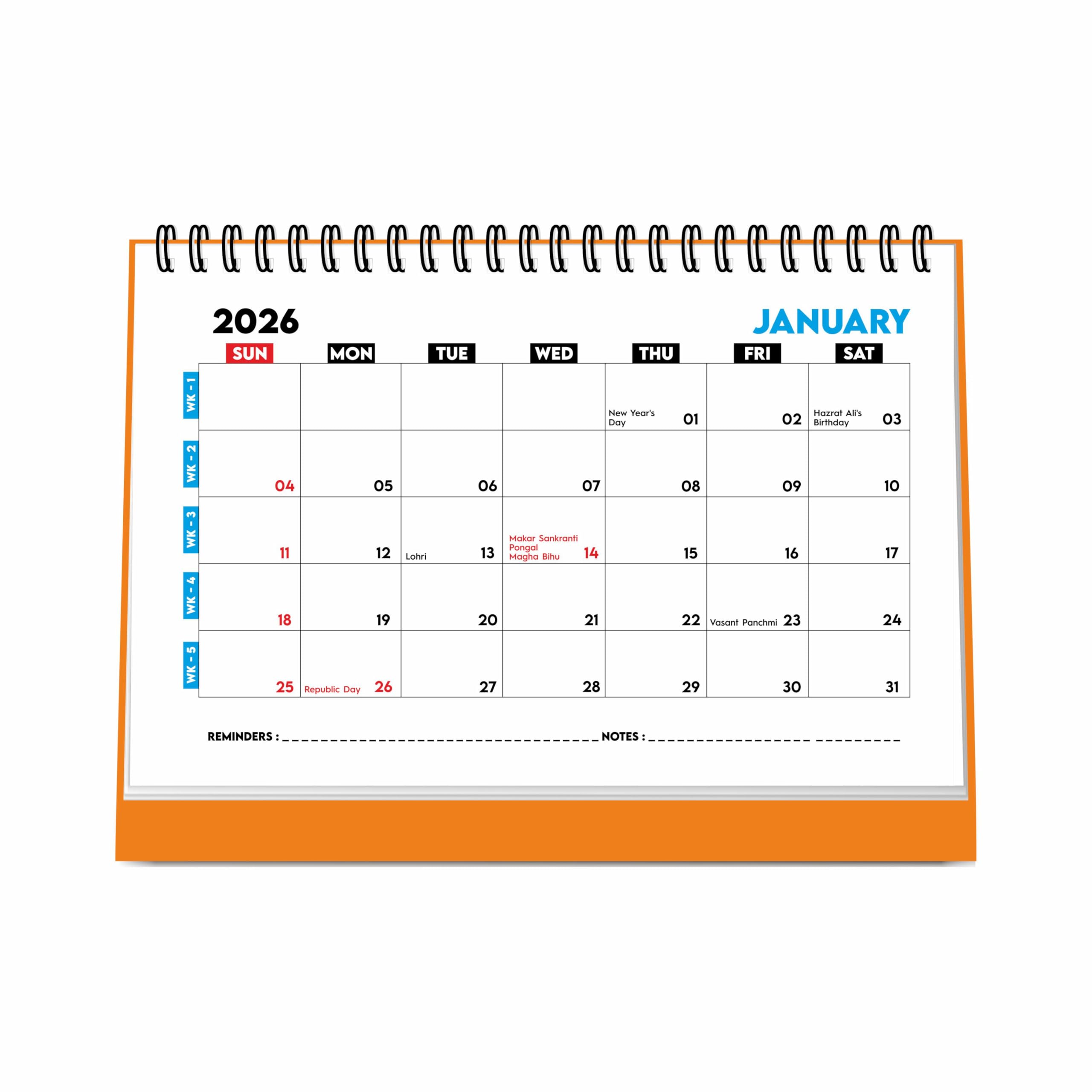 ESCAPER 2026 Desk Planner & Table Calendar – A5 Daily Organiser for Home, Office & Study - Track Tasks, Notes, Meetings, Deadlines and Important Dates, 2026 New Year Gift