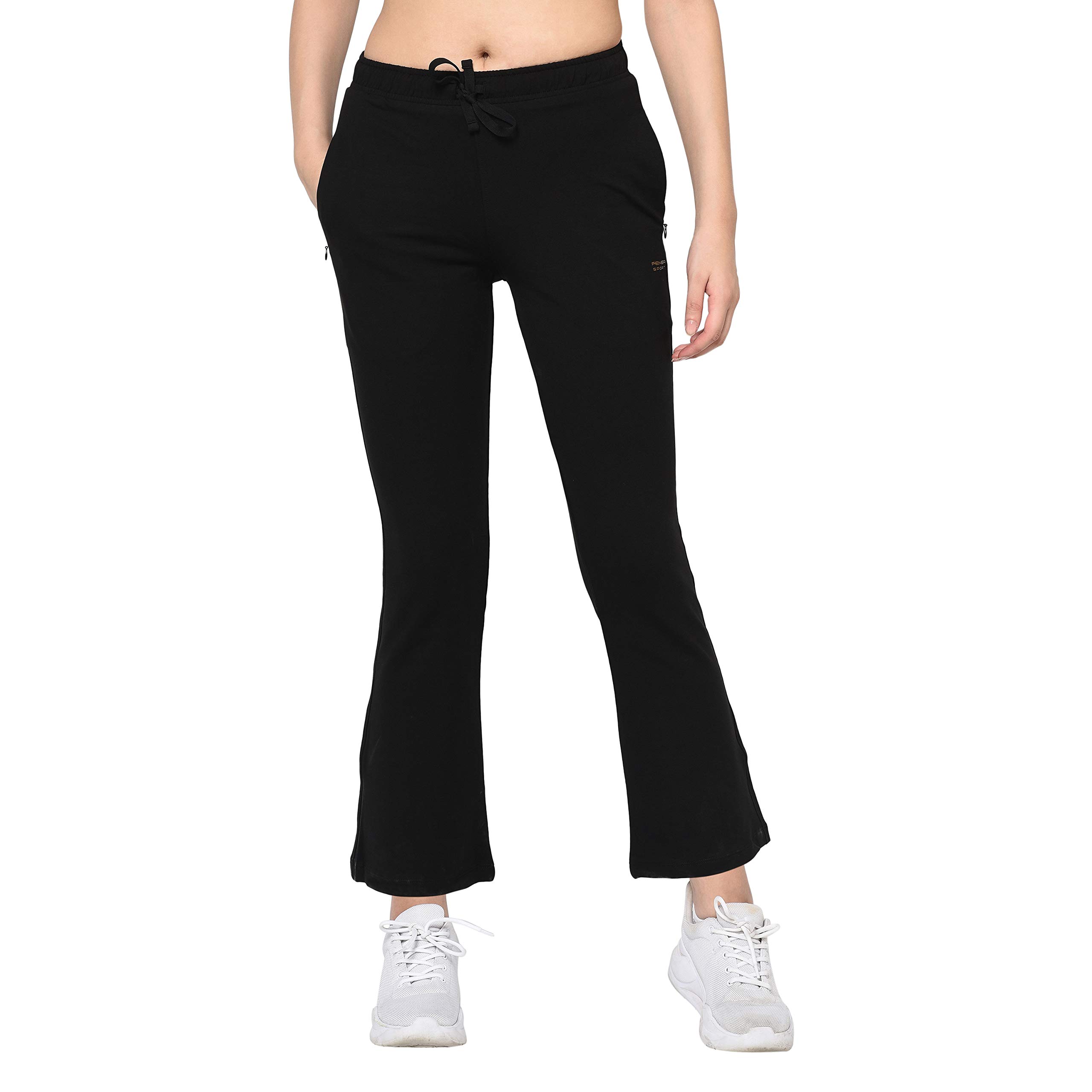 femea Black Women Bootcut Track Pants-picture-11
