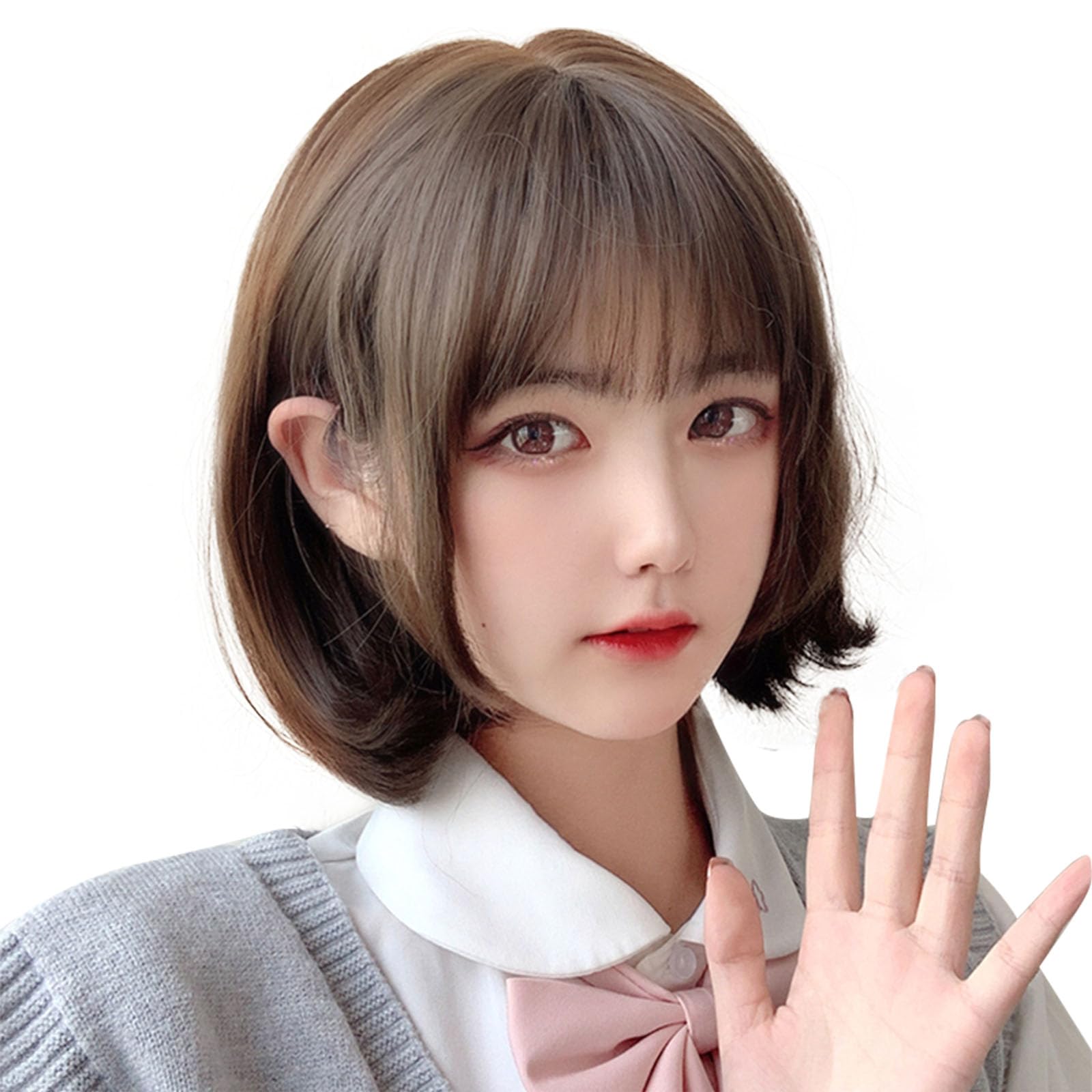 Amazon.co.jp: Wamekyyaウィッグ ボブ ショート ウイッグ かつら 