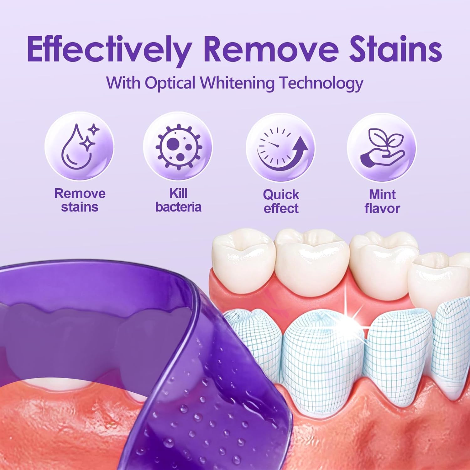 Drdent Tiras Blanqueadoras Dentales Púrpura,blanqueador Dental Profesional, Eliminan Manchas Y Hacen Que La Sonrisa Brille (1 Stück 42pcs)