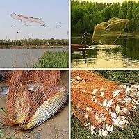 Vista 6 de Drasry Saltwater Fishing Cast Net for Bait 3/8 1/4 or 1/2 with Heavy Sinkers Fish Trap Throw Net. Size 3ft/4ft/5ft/6ft/7ft/8ft/9ft/10ft Radius