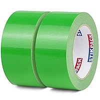 Vista 12 de 2 rollos de cinta adhesiva amarilla, resistente y resistente, cinta adhesiva de color industrial, 9 mil x 2 pulgadas x 25 yardas, flexible, sin