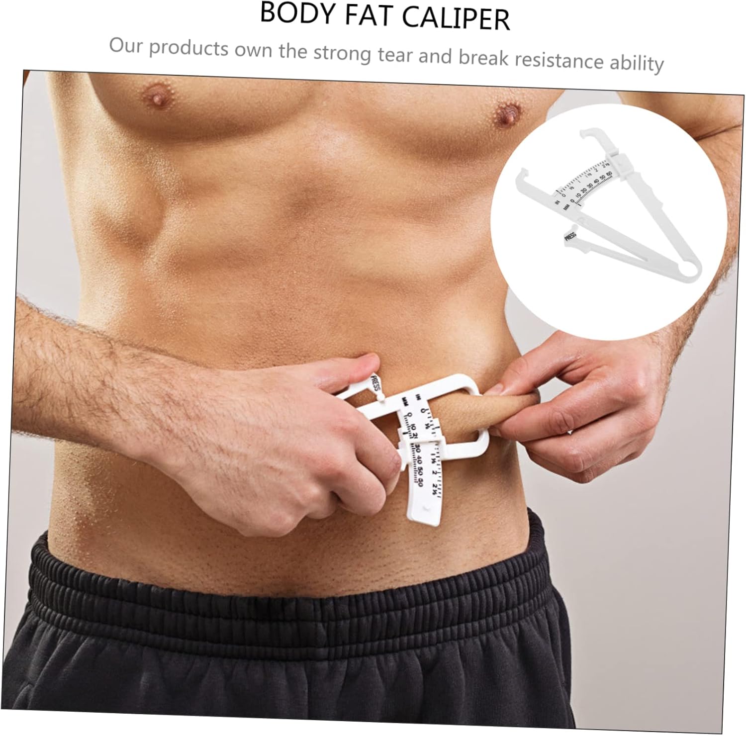 CALLARON 1set Handheld Caliper Compact Skinfold Measure Device for Accurate Fat Analysis Lightweight and Portable Tool for Men Women and Easy to Use for Fitness Monitoring 2pcs