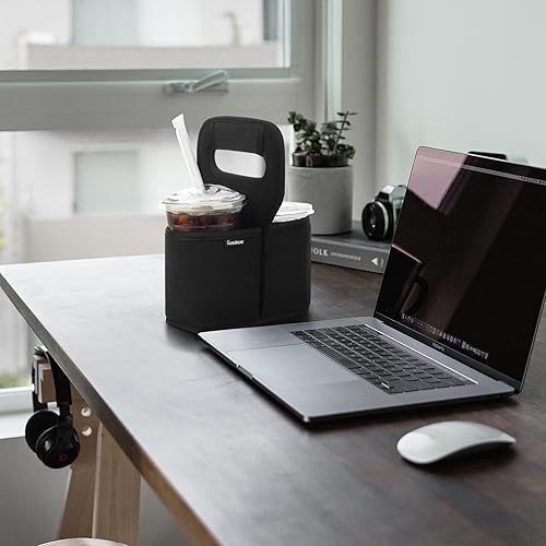 Miniatura 10 de Portavasos con asa, soporte reutilizable para tazas de café para bebidas calientes o frías, contenedor para botellas de agua con divisores