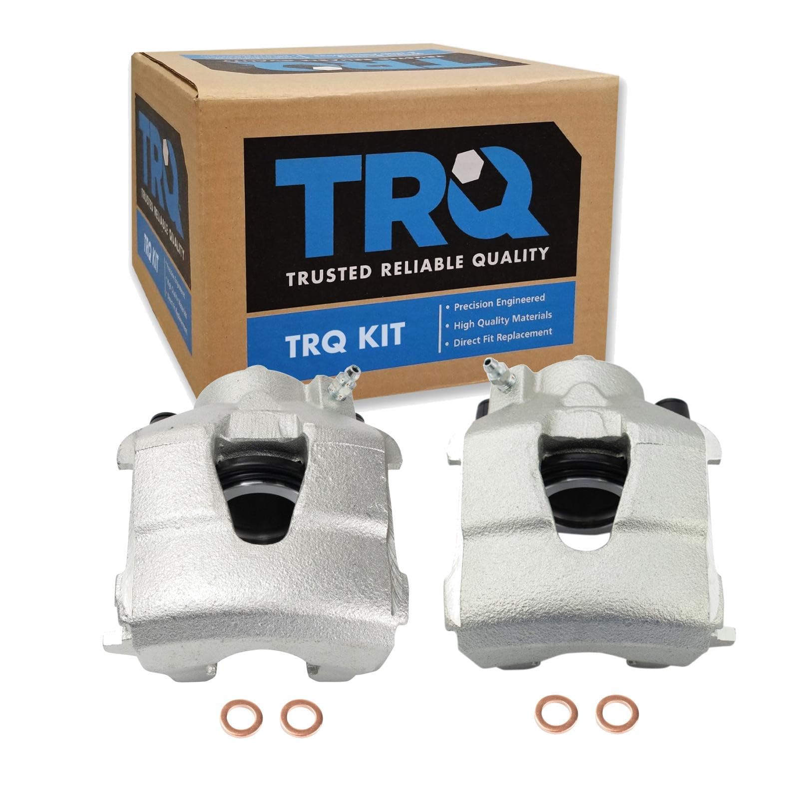 TRQ Front Driver and Passenger Side Brake Caliper Set 2 Piece Hardware