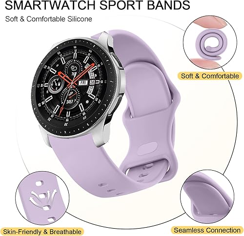 Miniatura 10 de Correa de repuesto para Amazfit GTR 4  GTR 3 ProGTR 3  GTR 2e  GTR 2  GTR 1.850 in  Amazfit Bip 5 Smart Watch, 0.866 in de silicona suave, correa