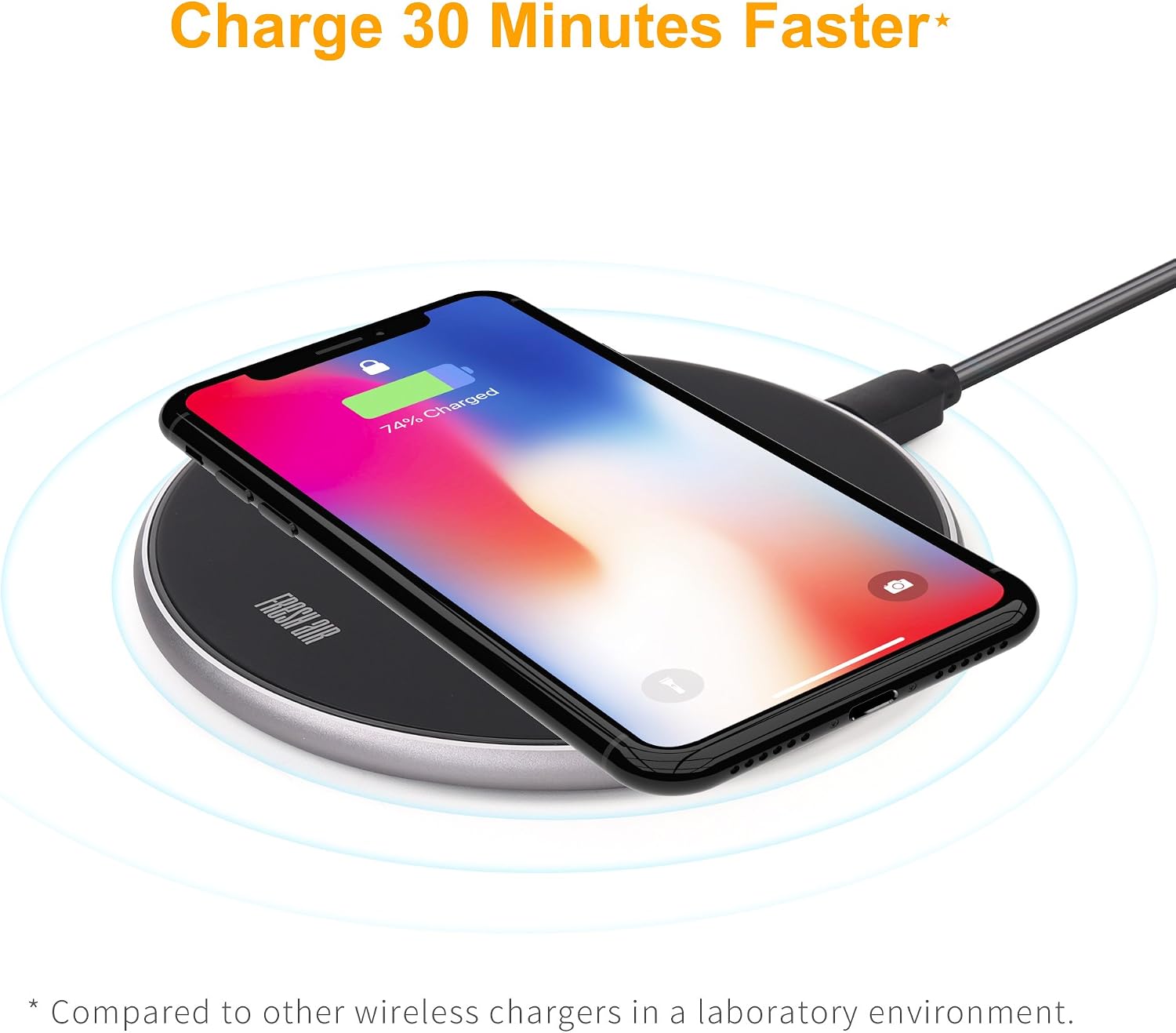 Wireless Charger, Fresh air Wireless Charging Pad Compatible with iPhone 8 Plus/8/X/XS/Max, 10W Fast Charger Compatible with Samsung Galaxy S9/Plus/S8 Plus/Note 8/S7, 5W All Qi-Enabled Devices