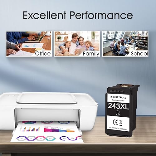 Miniatura 4 de VINKVINK PG-243 Cartuchos de tinta negros remanufacturados para Canon 243XL tinta negra para usar con impresora Pixma MG2522 MG2500 MG2520 MX490