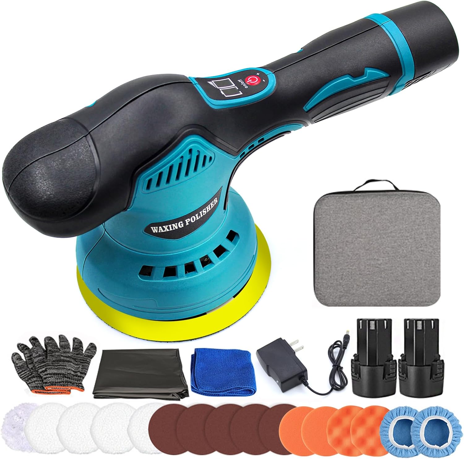 ZFULVO Cordless Car Buffers Polishers Kit with 12V/2A 2Pcs