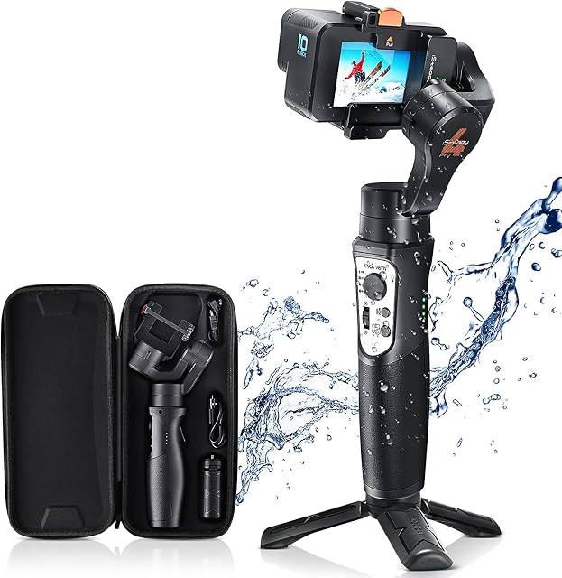 hohem Gimbal Stabilizer for Gopro Hero 11/10/9/8/7/6/5/4/3 - 3-Axis Action Camera Gimlal for DJI OSMO Action,Insta360 ONE R,Sony RX0,600° Inception Time-lapse,Quick-mounting Gimbal iSteady Pro4