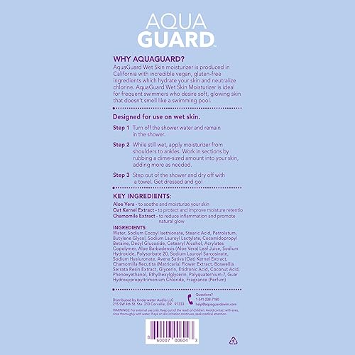 Miniatura 4 de AQUA GUARD Hidratante para piel húmeda después de nadar  Deja la piel suave+neutraliza el aroma y los residuos de cloro  Loción para la ducha