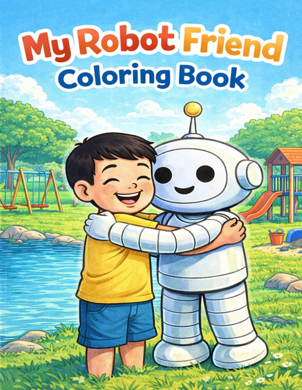 My Robot Friend Coloring Book: Meet a world where kids and robots learn, play, and explore together!