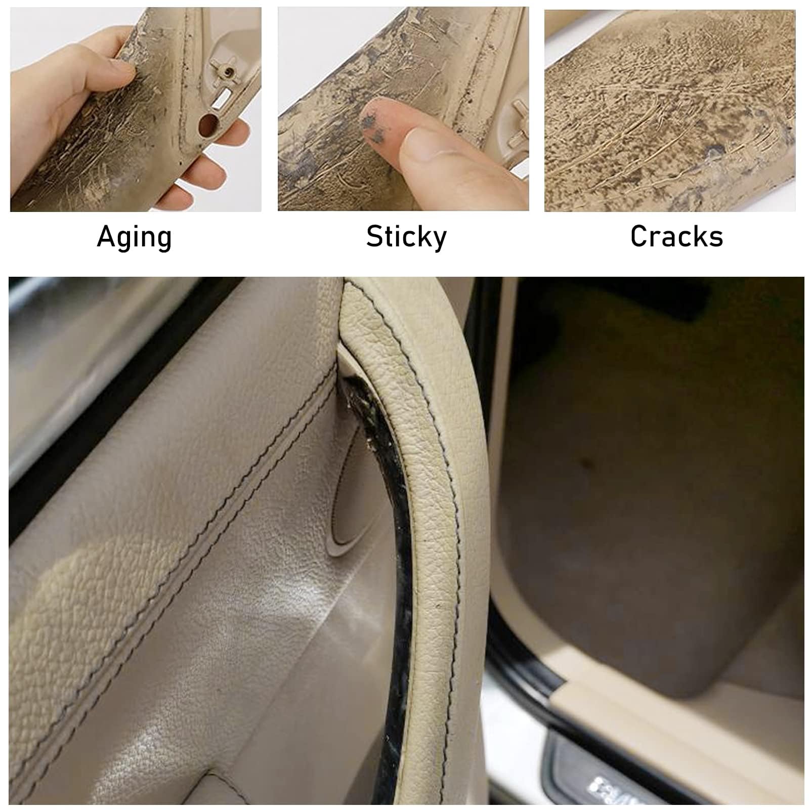 3 PCS kompatibel mit bmw X5 F15 F85 Türgriff Innen(2014-2018) Türgriff Links + Rechts für X6 F16 F86 (2015-2018) Innengriffe -Beige