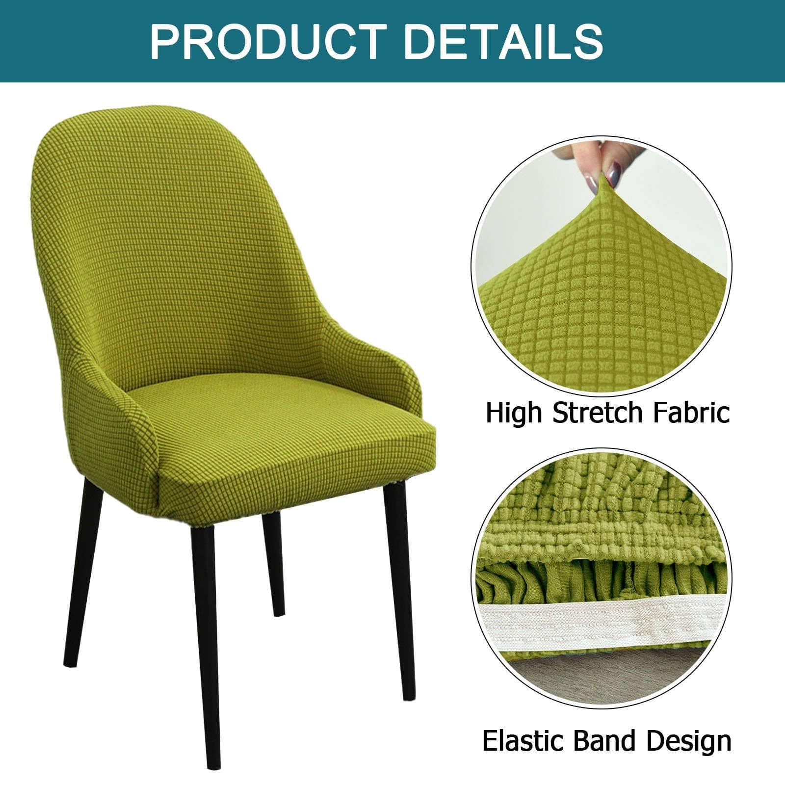 Funda para Silla con reposabrazos, elástica, 2/4/6/1 Unidades Jacquard con reposabrazos Funda elástica para sillas de salón, Funda Moderna para Comedor, Cocina,A5,4pcs