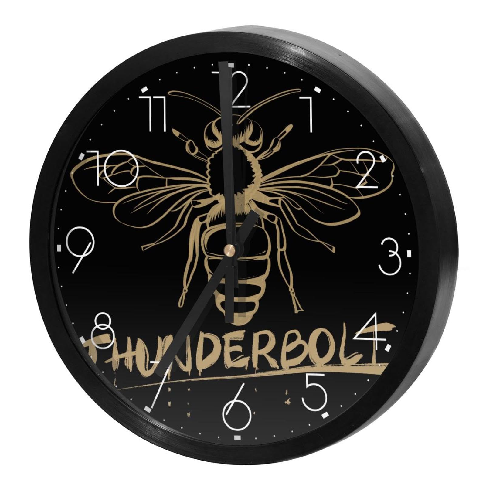 Horloge murale silencieuse à quartz motif bourdon pour décoration de cuisine et bureau
