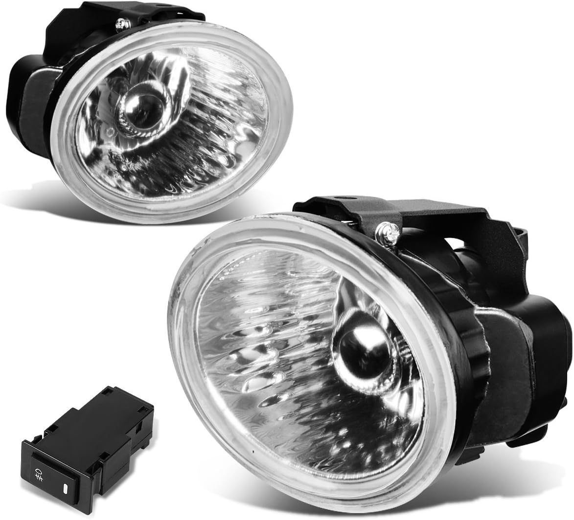 Auto Dynasty Fog Lights Assembly Compatible with 2002-2004 Altima / 2003-2007 Murano Front Bumper Driving Fog Lamps w/Switch, Driver and Passenger Side, Clear Lens