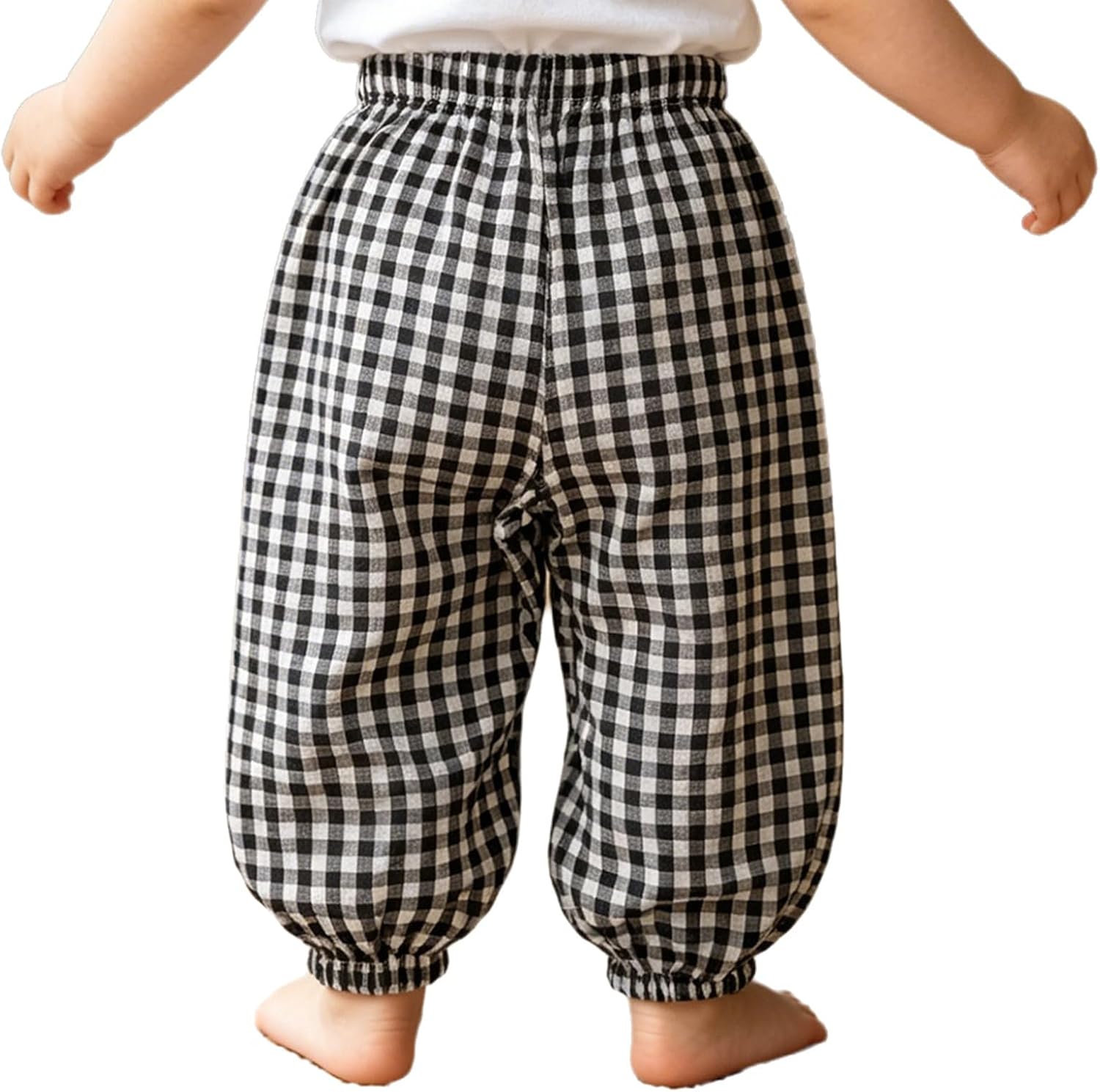 Kaerm Toddler Girls Gingham Pants Baggy Trousers Casual Sweatpants Plaid Joggers Cotton Bloomers for Summer