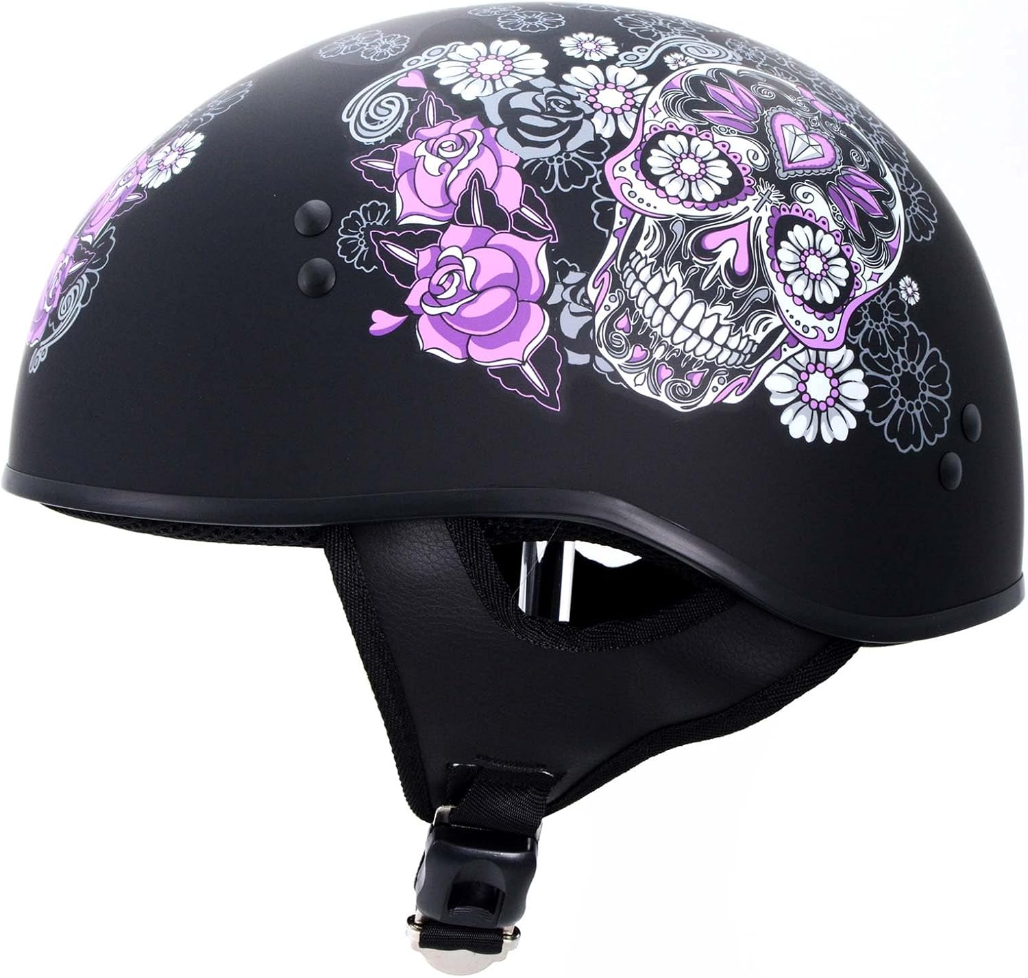 Hot Leathers Advanced Motorcycle DOT Skull Cap Classic Half Helmets Biker HLD HLT