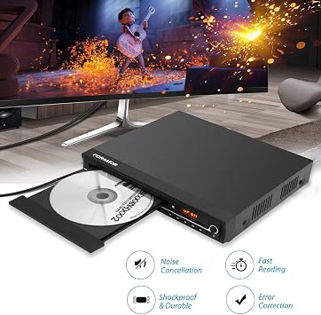 DVD Player,Foramor HDMI DVD Player for TV Support 1080P Full HD with HDMI Cable Remote Control USB Input Region Free Home DVD Players