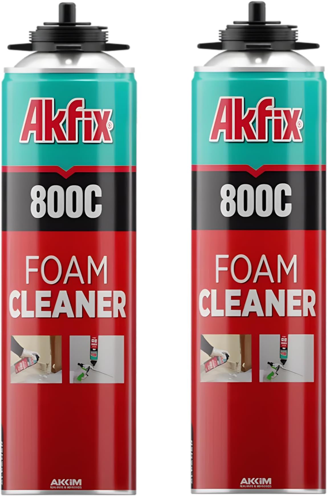 Akfix 800C Gun Cleaner (2x12.3 oz.) – Solvent-Based Spray for Removing Uncured Polyurethane Foam, Cleans Valves & Adapters, Prevents Clogging, Maintains Tool Performance | 12.3 oz. 2 Pack