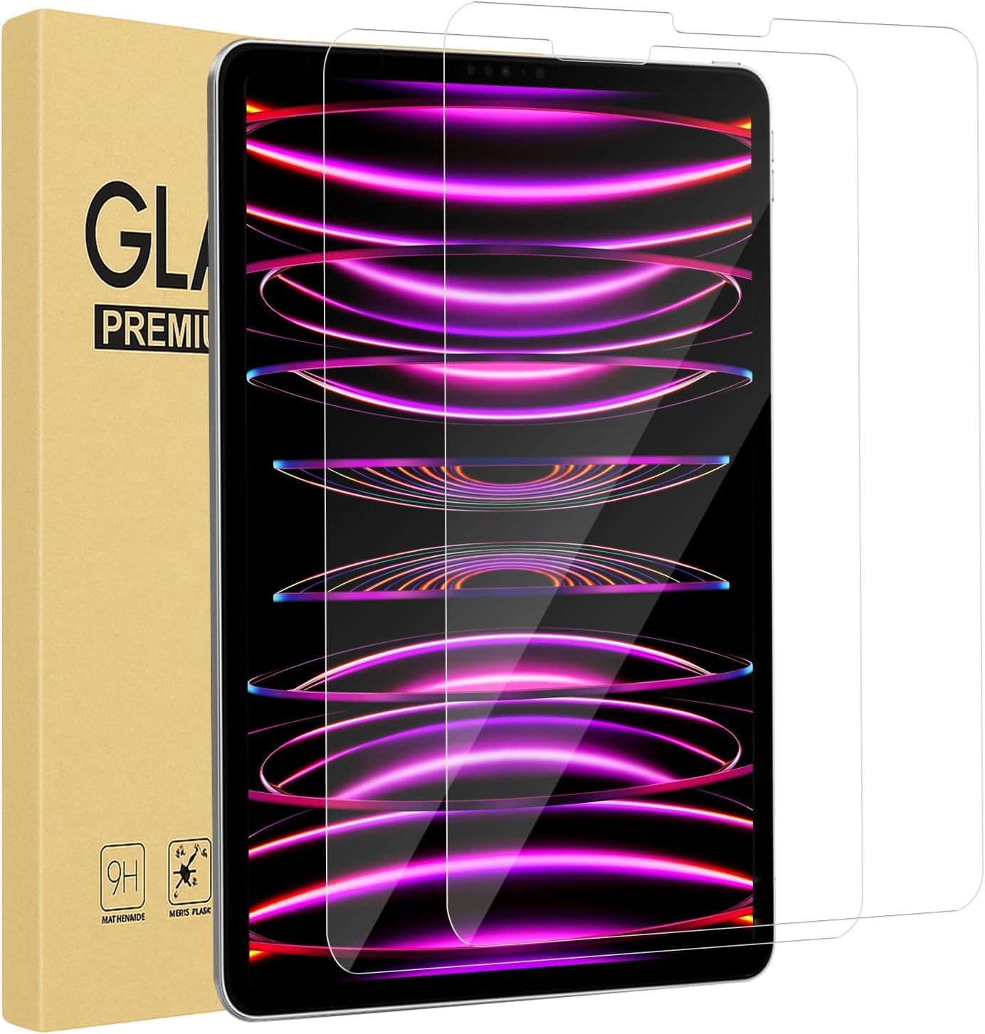 TXWLLIU 2 Stüick Schutzfolie für iPad Pro 12,9 Zoll, Glas Folie Panzerfolie Klar Anti-Kratz Displayfolie, Bläschenfrei, 9H Härte