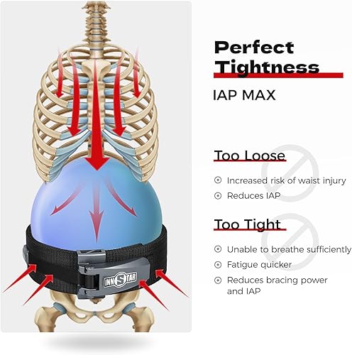 Miniatura 3 de INNSTAR 13MM Weight Lifting Belt - Original Ratchet Macro Adjustment Design, 4'' Wide Premium NylonLeather Powerlifting Belt for Powerlifting,