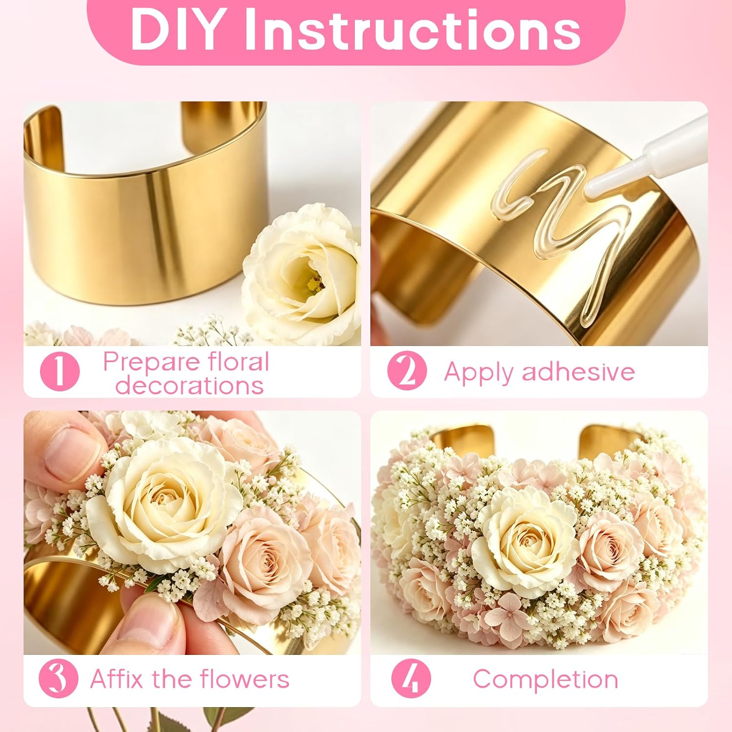 20 Pcs Gold Corsage Wrist Bracelets