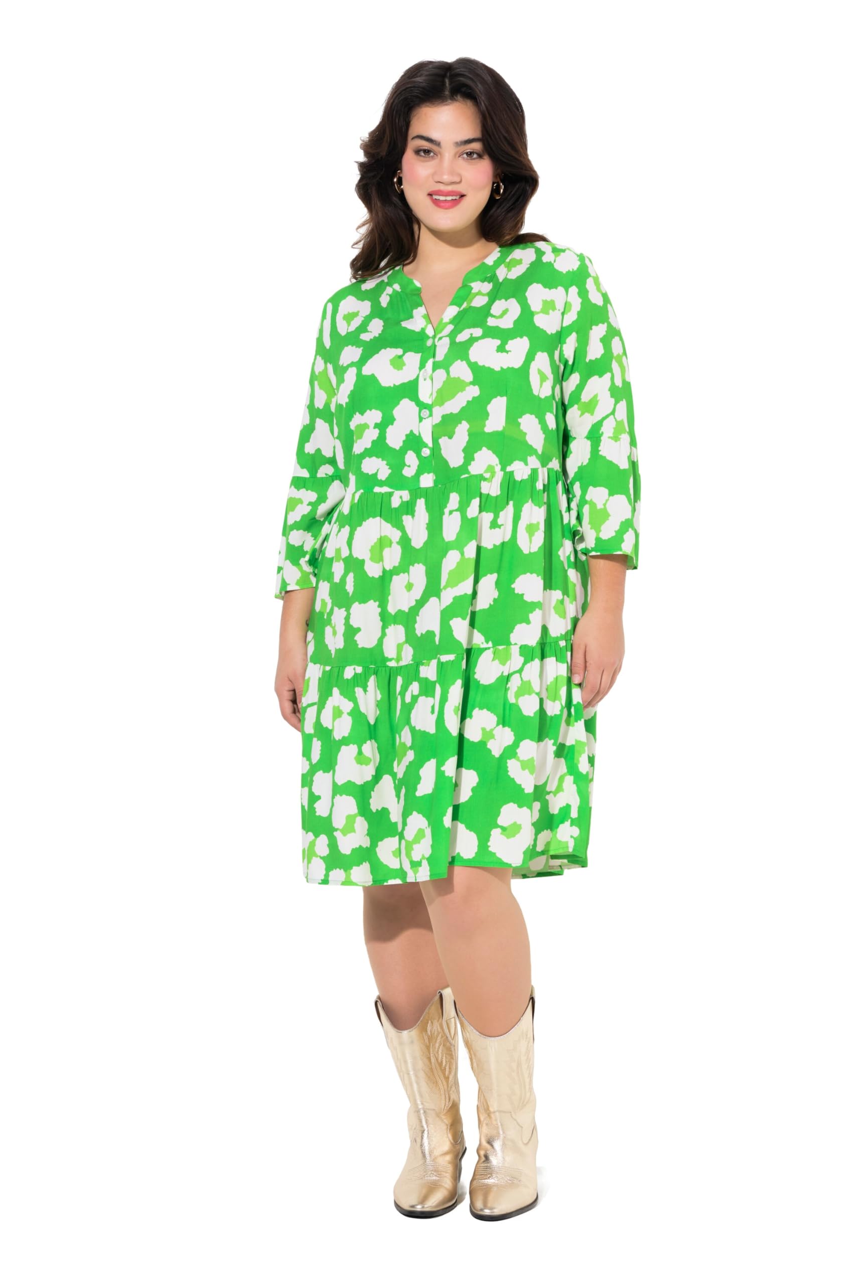 Angel of Style Damen große Größen Übergrößen Plus Size Kleid, Alloverdruck, Tunika-Ausschnitt 838921