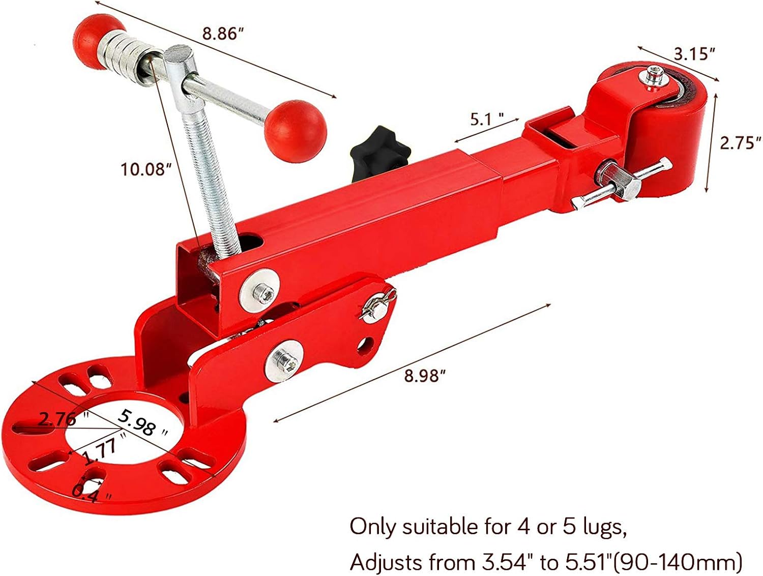SUNCOO Fender Roller Tool, Fender Reforming Extending Tool,Remove Tire Rub for Car Truck,Red