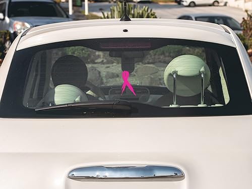 Miniatura 4 de Calcomanía de vinilo con cinta rosa para cáncer de mama, 100% impermeable