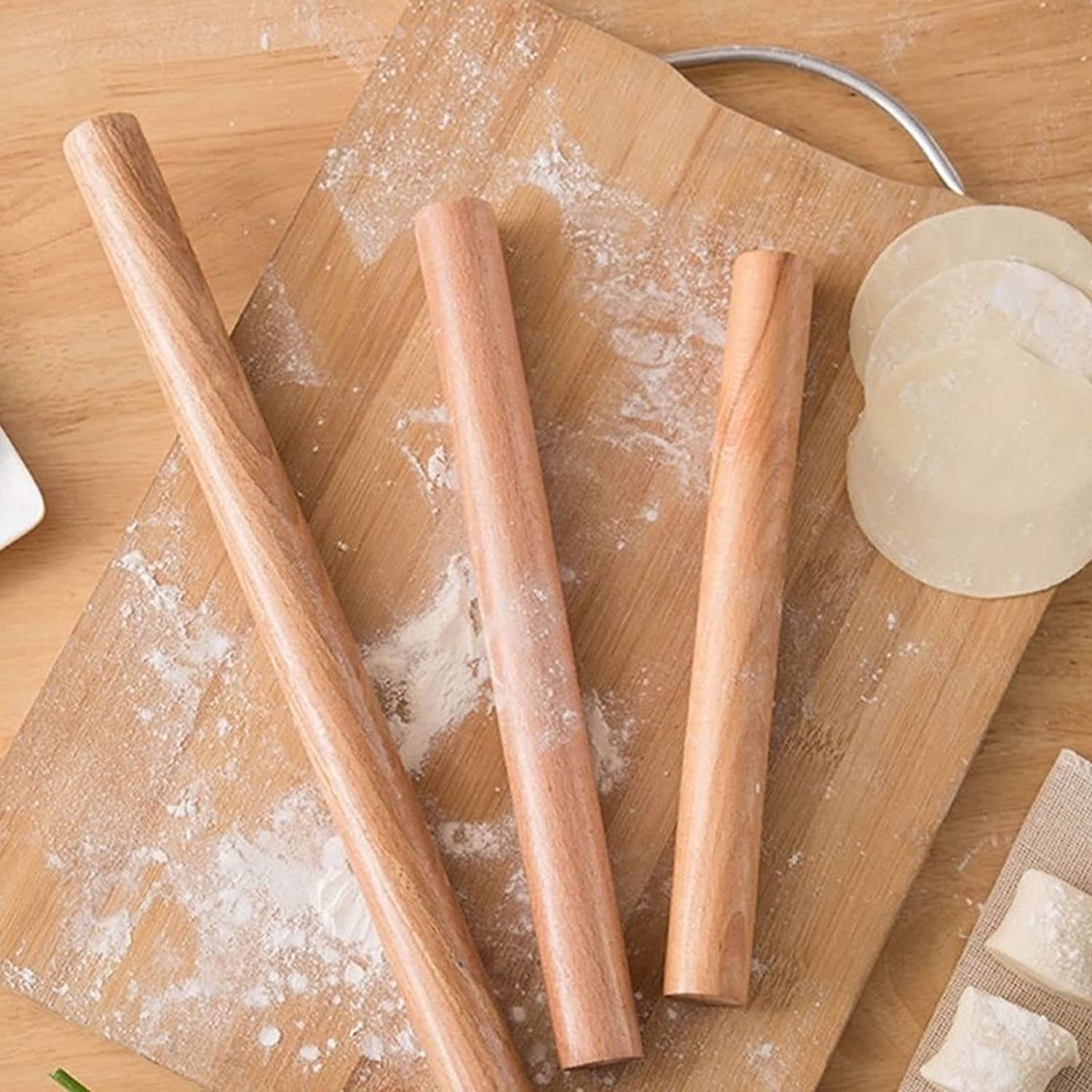 Wałki do ciasta do pieczenia 4 Rozmiar Drewniany wałek do ciasta Zrób makaron Pierogi Kremówka Biszkopt Narzędzia do ciast Rolka do ciasta Wałek do ciasta Akcesoria do pieczenia w kuchni pin