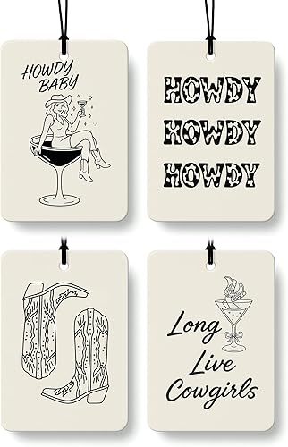 Miniatura 10 de Pink Western Christian Colonia ambientador de coche 4 piezas, retro vaquera versículos de la Biblia, ambientador colgante para coches, baño,