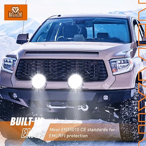 Miniatura 8 de Nilight Luz redonda todoterreno de 9 pulgadas 2 unidades de 120 W de haz alto y bajo IP68 LED de conducción con EMC integrado con conector DT de 14