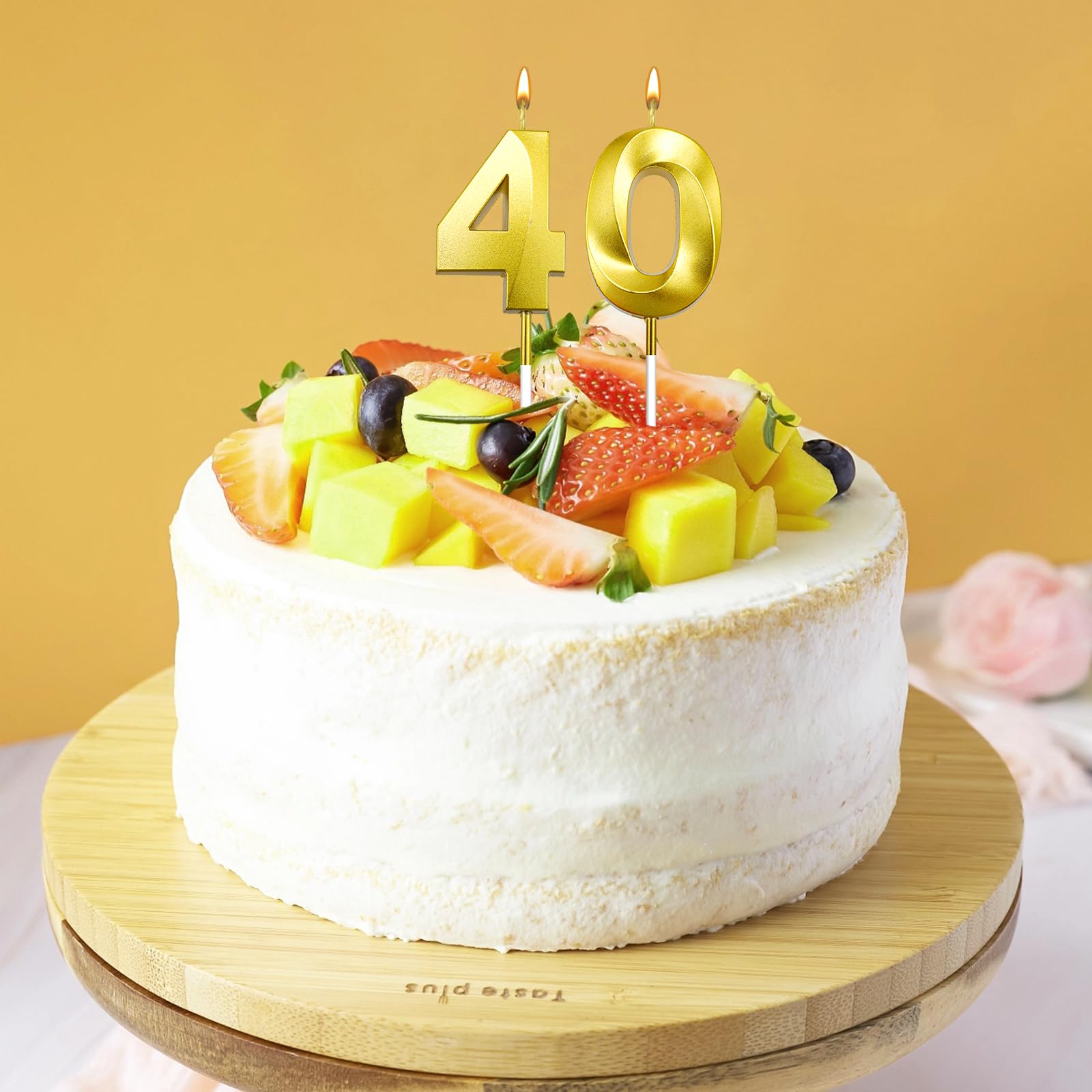 Amazon.co.jp: ケーキ用バースデーキャンドル、ゴールドナンバー40