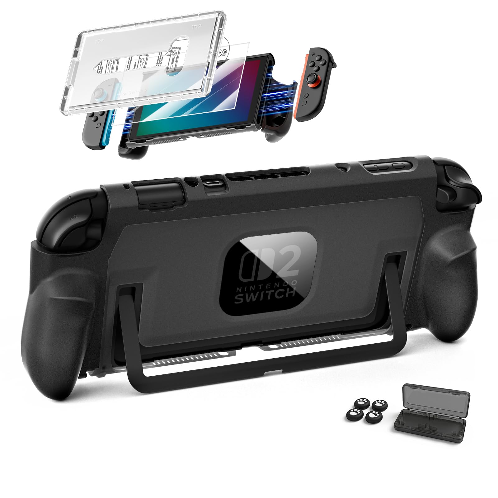 Switch 2 protective case, Dockable Protective Cover with Screen Protector