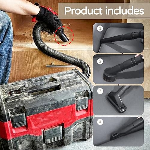 Miniatura 3 de 14-37-0105 18V Conjunto de manguera de aspiradora húmeda/seca con accesorios universales Kit de adaptador para aspiradora Milwaukee M18 18v/28v