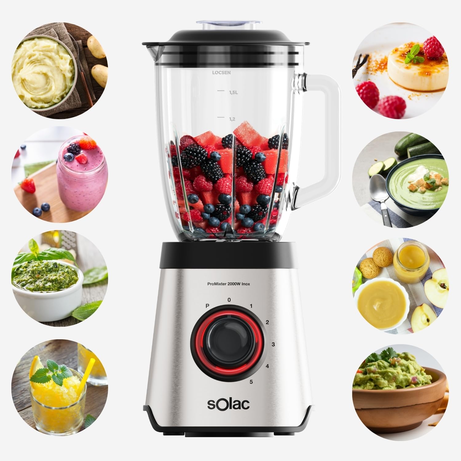 Solac BV5733 PRO Blender stołowy, przezroczysty, 2000 W, 1,75 l