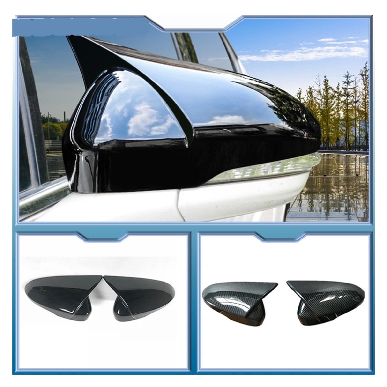 Specchietto retrovisore dell'automobile Per Ford Per Mondeo Per Fusion 2013-2018 Specchietto retrovisore Coperchio alloggiamento corno di bue Rivestimento specchietto laterale(1 set Carbon pattern)