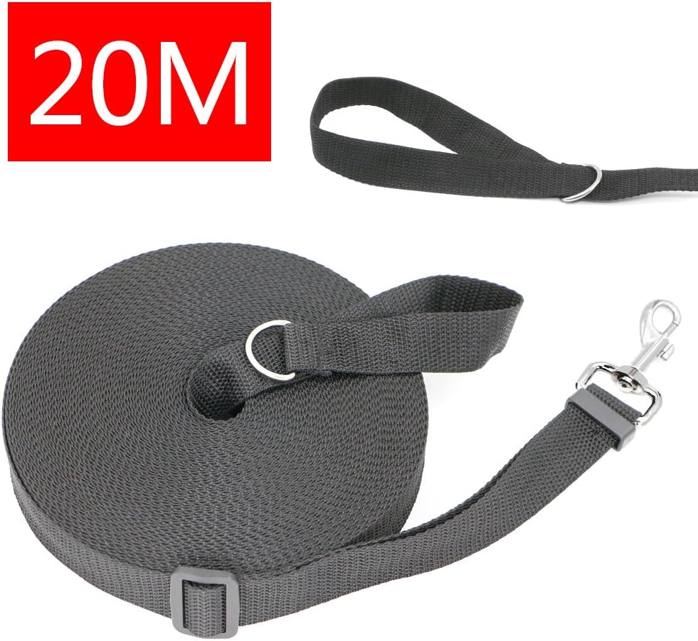 Yica Dog Training Leads, 20 m Long Nylon Pet Dog Training Lead Leash Dog Cat Puppy Tracking Walking Lead Recall Obedience Traction