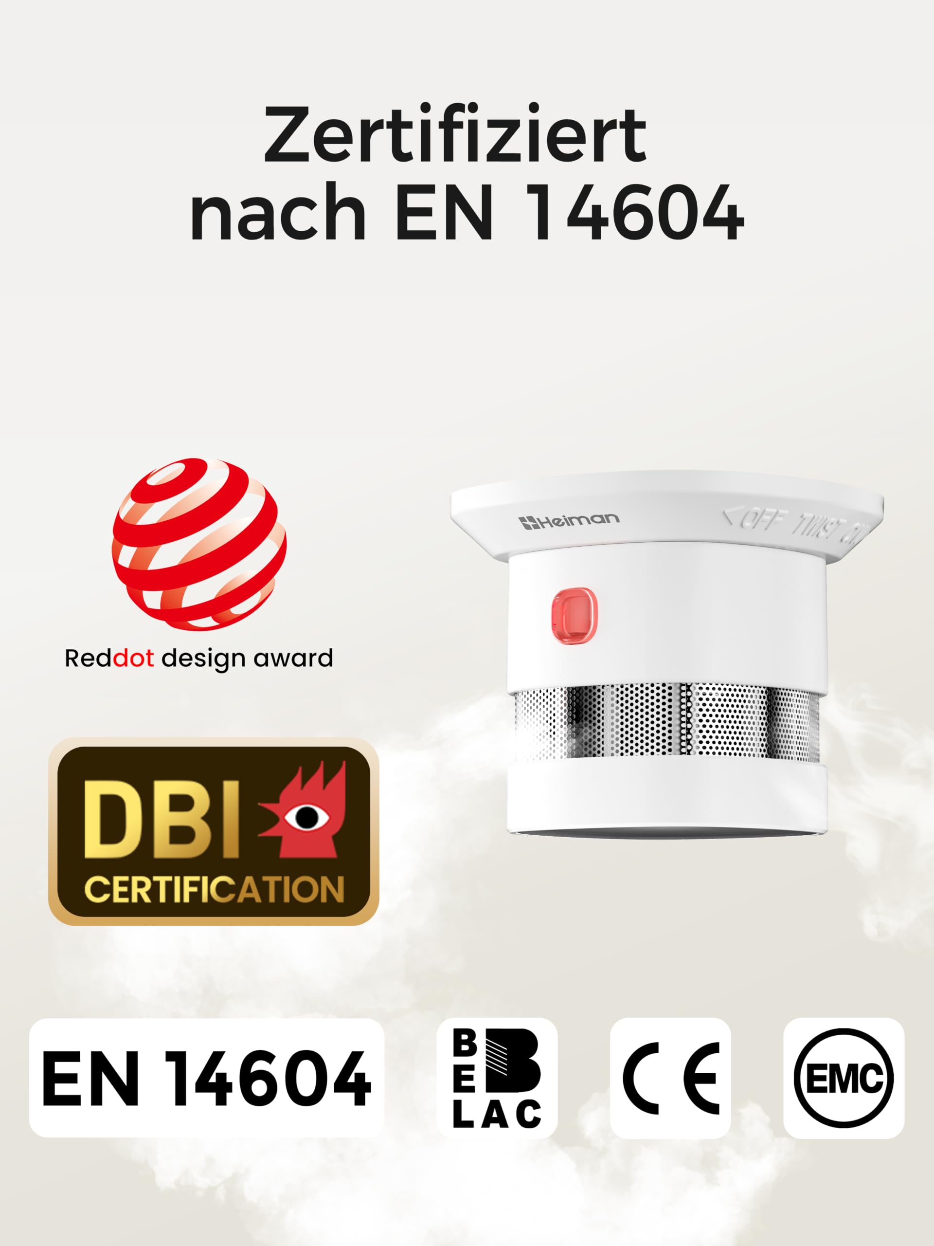 Heiman Smart Zigbee Rauchmelder HS1SA-E Plus, 3 Stück | Smart für Home Assistant ZHA & Z2M, Zigbee 3.0 Hub erforderlich, 5 Jahre austauschbare Batterie, Mit Magnethalterung
