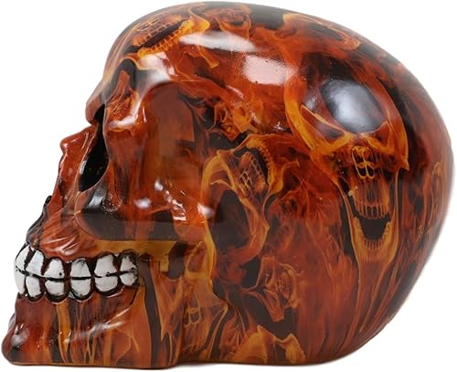 Miniatura 5 de Ebros Gift Día de los Muertos Infierno Ardiente Infierno de Dante Tatuaje Fuego Tatuaje Calavera de Azúcar Estatua como accesorio decorativo de