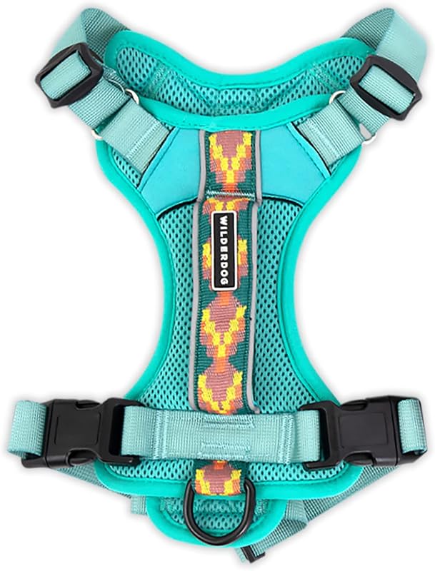 Peitoral Tipo Cabresto para Cães Wilderdog com Tiras Refletivas Leve Large Seafoam
