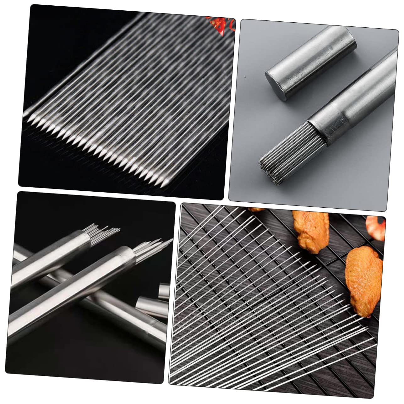 VICASKY Spiedini per Barbecue Spiedini Rotondi in Acciaio Inox 304 100 Pezzi Resistenti ad Alte Temperature per Barbecue a Casa e Picnic
