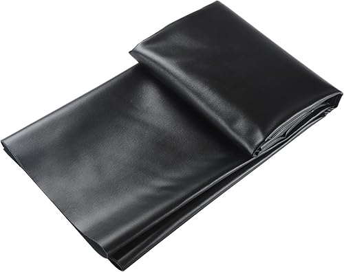 Picheng Hojas de cuero sintético de vinilo tela de piel sintética lisa negra impermeable de 54 x 36 pulgadas, tapicería de vinilo suave sintético