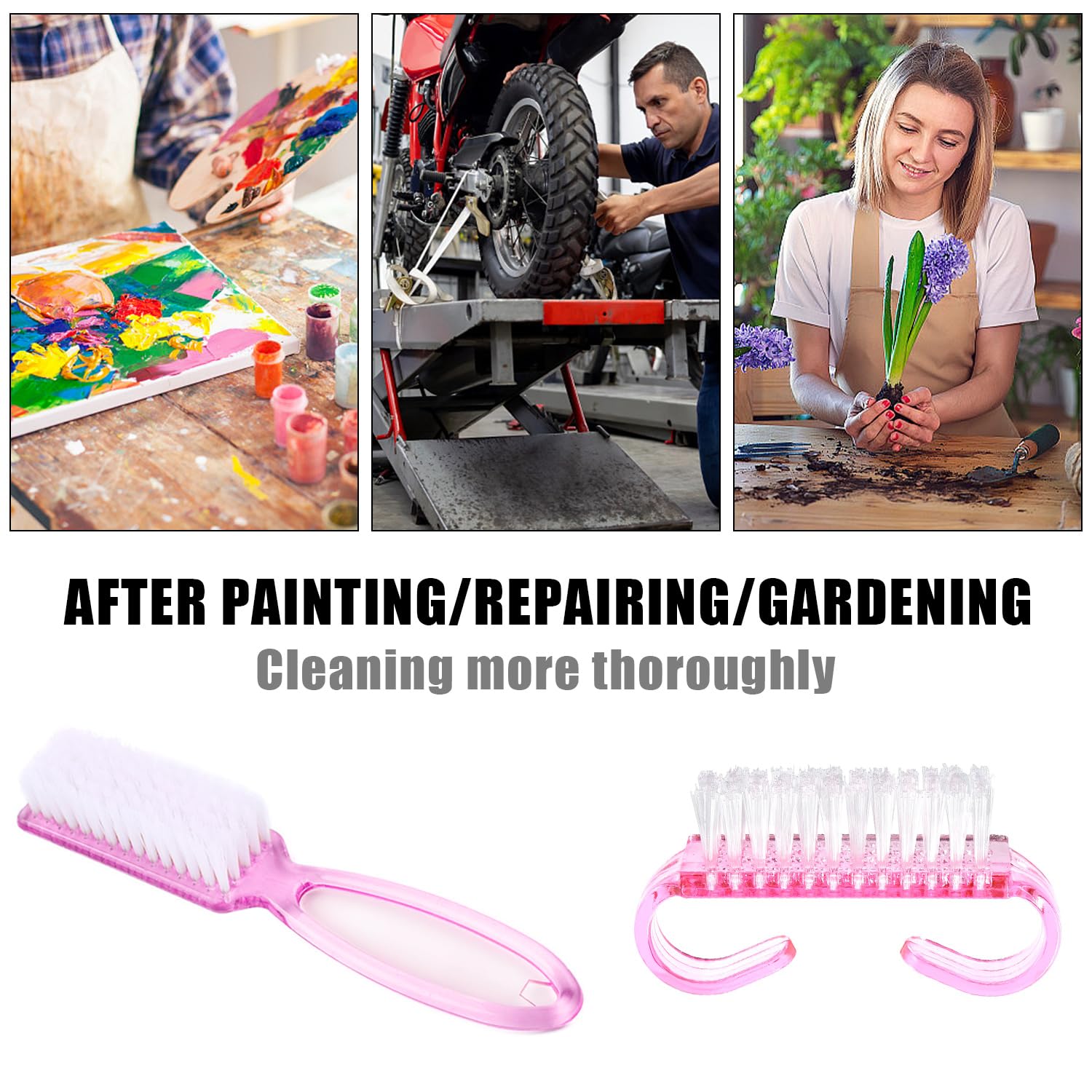 8 Pezzi Spazzola per Unghie, Spazzola per Pulizia Delle Unghie, Spazzola per Unghie con Manico, Lavaggio di Mani Spazzolino, Pulitore per Pedicure, per Unghie, Giardino, Casa, Uso in Salone