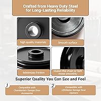 Vista 4 de Abridores de puerta de garaje 144C56 - Polea de acero sólido de 2.5 pulgadas, compatible con modelos Chamberlain, LiftMaster, Sears Craftsman