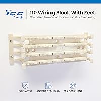 Vista 2 de ICC 110 pies de bloque de cableado para 100 pares de bloques de cableado 110, soportes de soporte de montaje en pared, 1 par