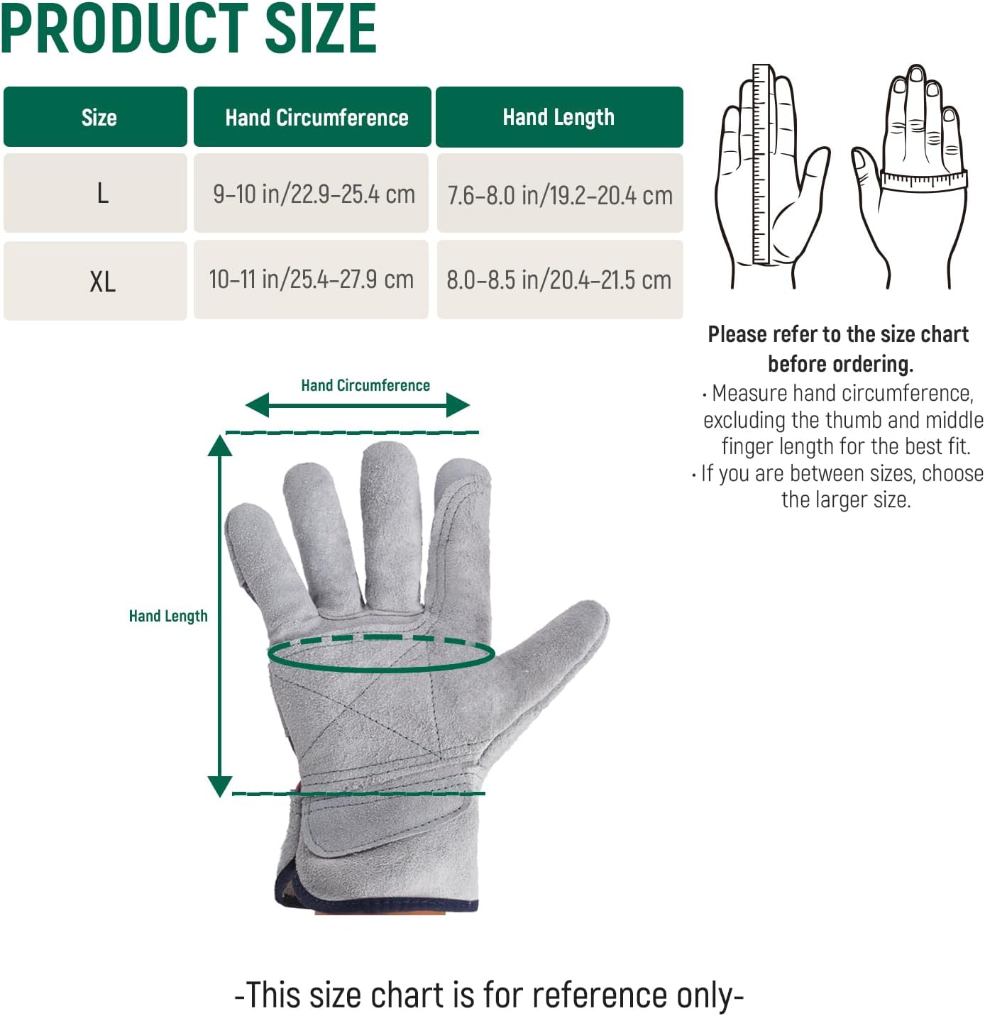SATA Heavy Duty Halfleather Work Gloves, Doublelayer Cowhide, Cotton Lining, Leather Palm, Gardening, Yard Gloves